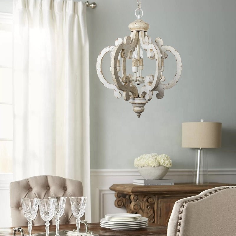 CORONA - Lampadario in stile retrò francese ad effetto invecchiato - Gmk Design