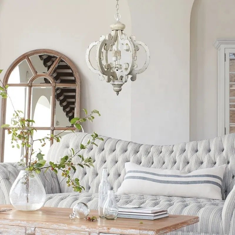 CORONA - Lampadario in stile retrò francese ad effetto invecchiato - Gmk Design