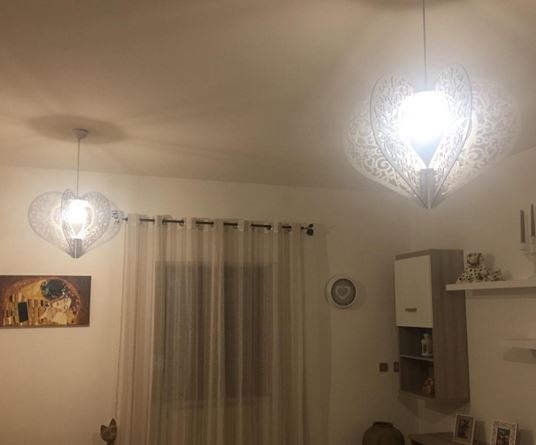 FIORI DI LUCE CUORE - Lampadario a sospensione design cuore floreale - Gmk Design