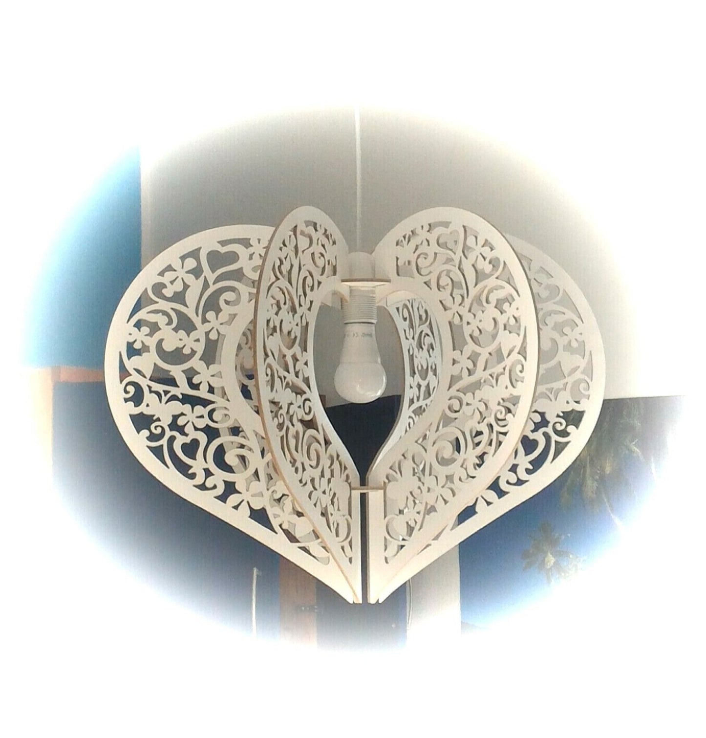 FIORI DI LUCE CUORE - Lampadario a sospensione design cuore floreale - Gmk Design