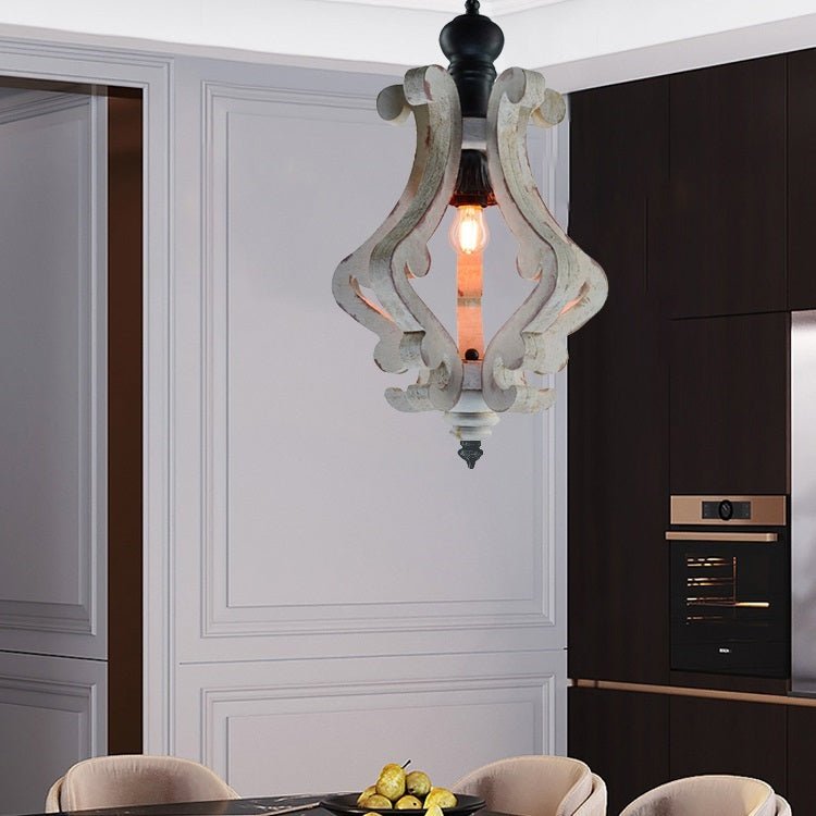 FRESIA - Lampada in legno massello verniciato effetto rustico provenzale - Gmk Design