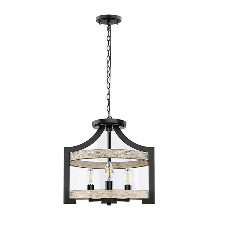 ICARO V.1 - Lampadario, plafoniera dal design rustico moderno, colore legno chiaro. - Gmk Design