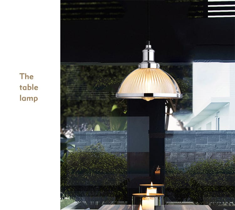 Lampade da soffitto in stile retro vintage industriale con paralume in vetro ed inserti cromati - Gmk Design