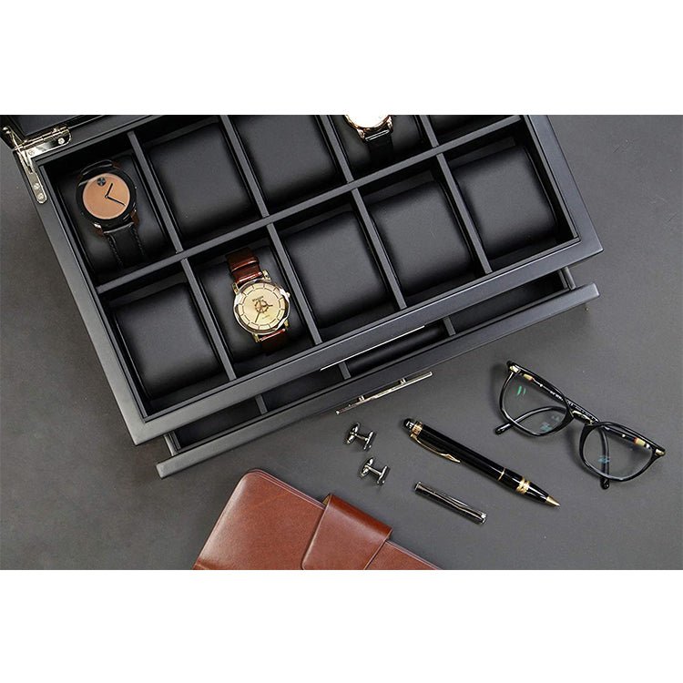 Mobiletto organizer lussuoso in legno massello per orologi, occhiali, bracciali, portaoggetti. - Gmk Design