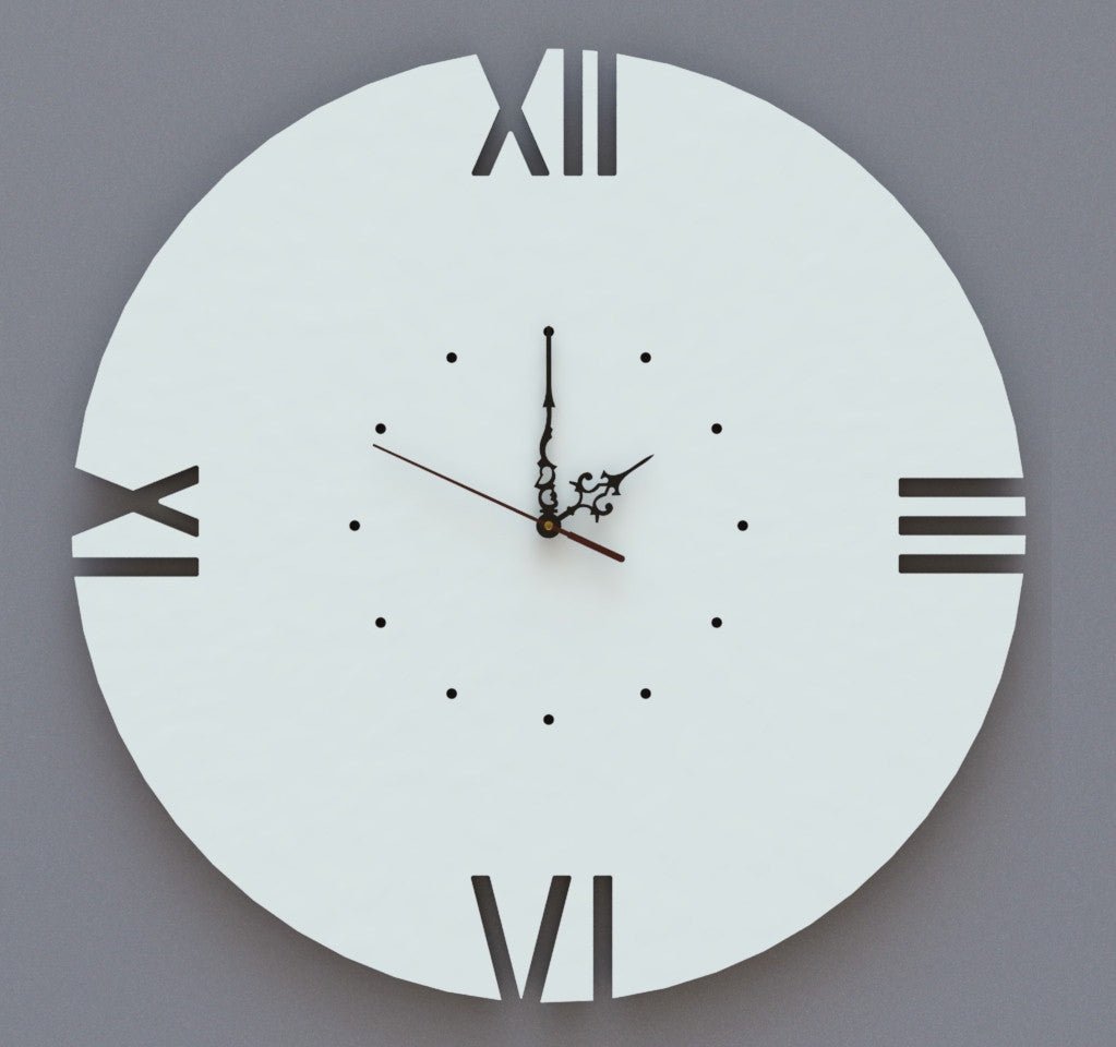 Orologio Circolare Minimal Bianco a parete Design Artigianale Grande 45cm - Gmk Design