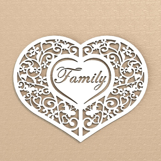 Pannello decorativo traforato Cuore Family Wall art. - Gmk Design