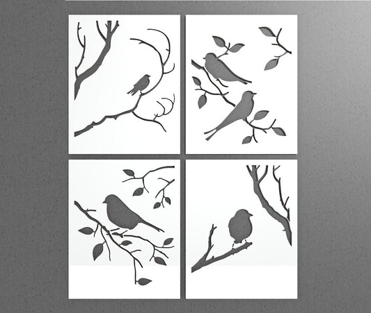 Pannello decorativo traforato Uccelli Rami Autunno - Decorazione Arredo Casa Parete Muro - Gmk Design