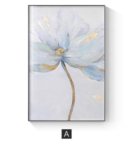Stampe su tela di alta qualità raffiguranti immagini astratte di fiori e piume - Gmk Design