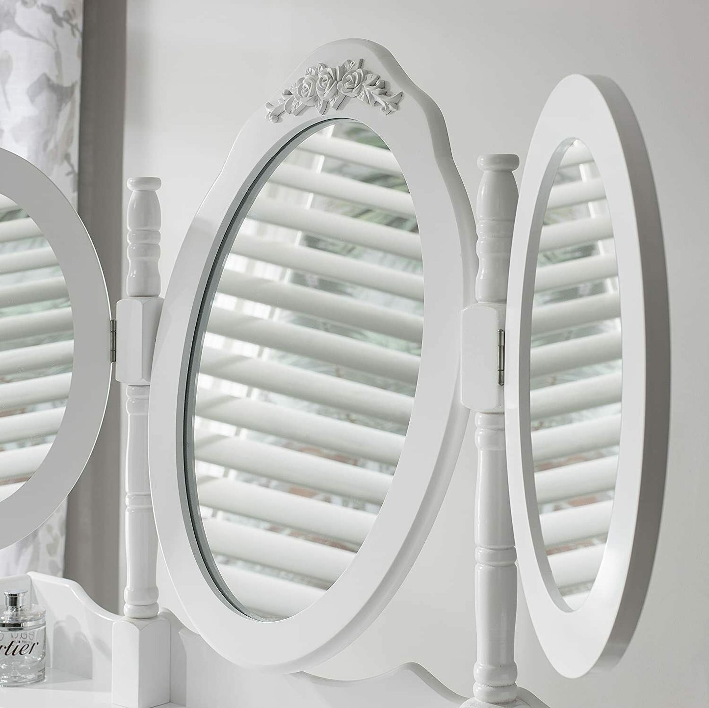 Toeletta per trucco, make-up organizer. DESIGN RETRÓ colore bianco. - Gmk Design