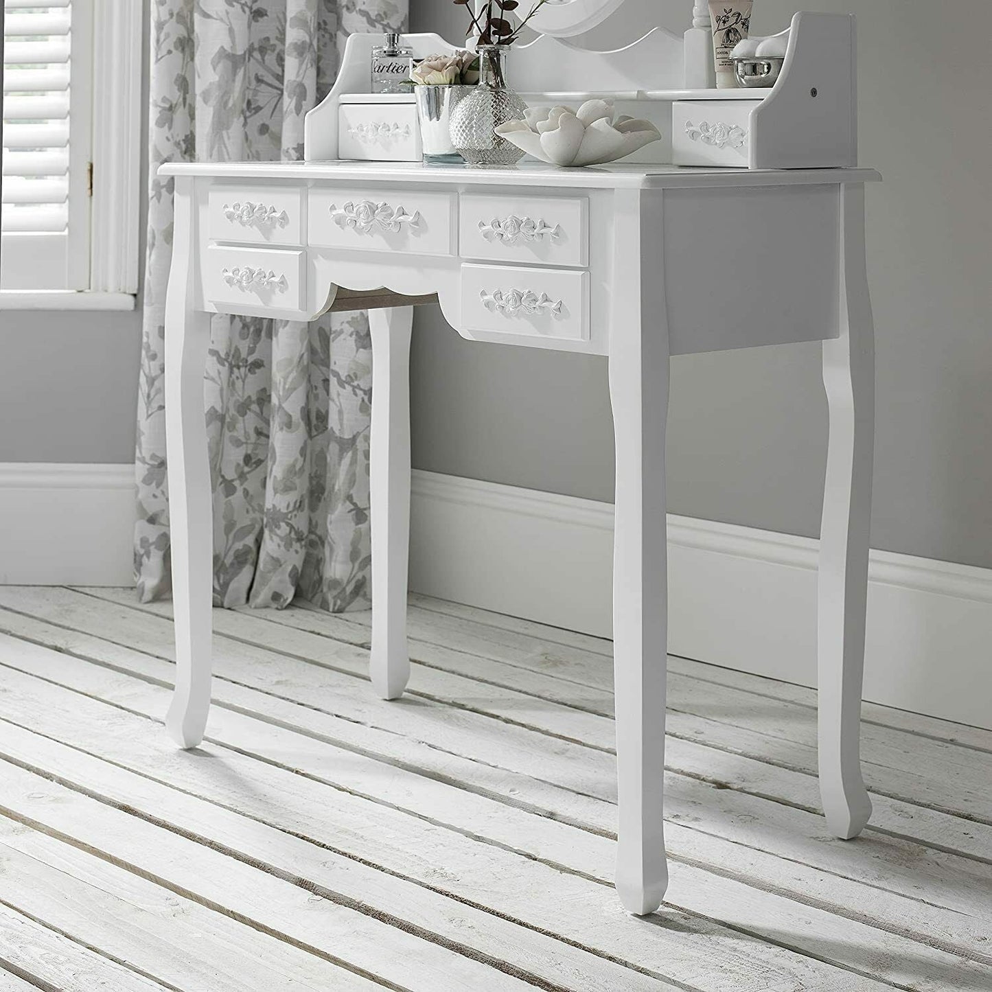 Toeletta per trucco, make-up organizer. DESIGN RETRÓ colore bianco. - Gmk Design