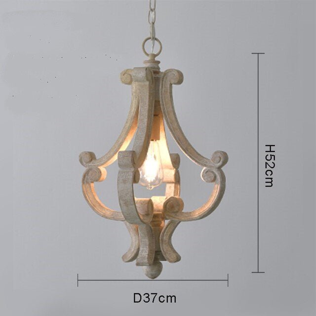 TULIPA - Lampada in legno massello verniciato effetto rustico in stile provenzale - Gmk Design