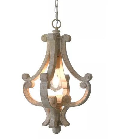 TULIPA - Lampada in legno massello verniciato effetto rustico in stile provenzale - Gmk Design