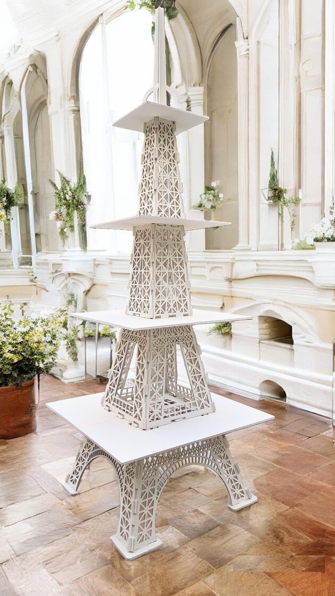 Alzatina porta torte torre Eiffel supporto per cupcake dolci. Altezza 1,7 metri