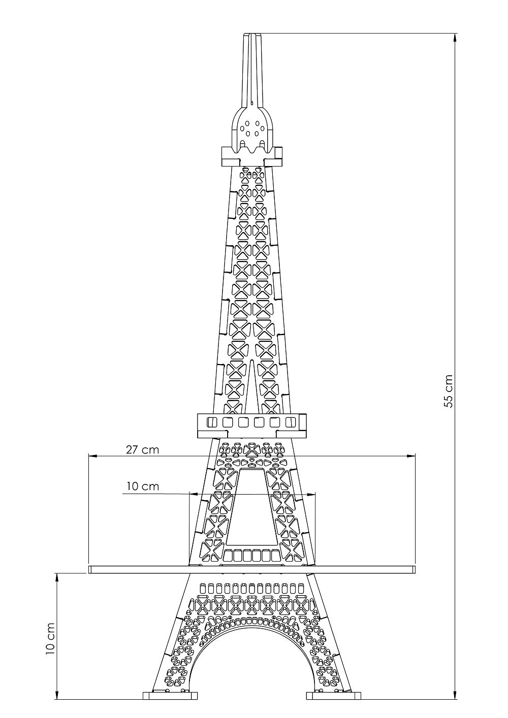 Alzatina porta torte torre Eiffel supporto per cupcake dolci. Altezza 0.5 metri