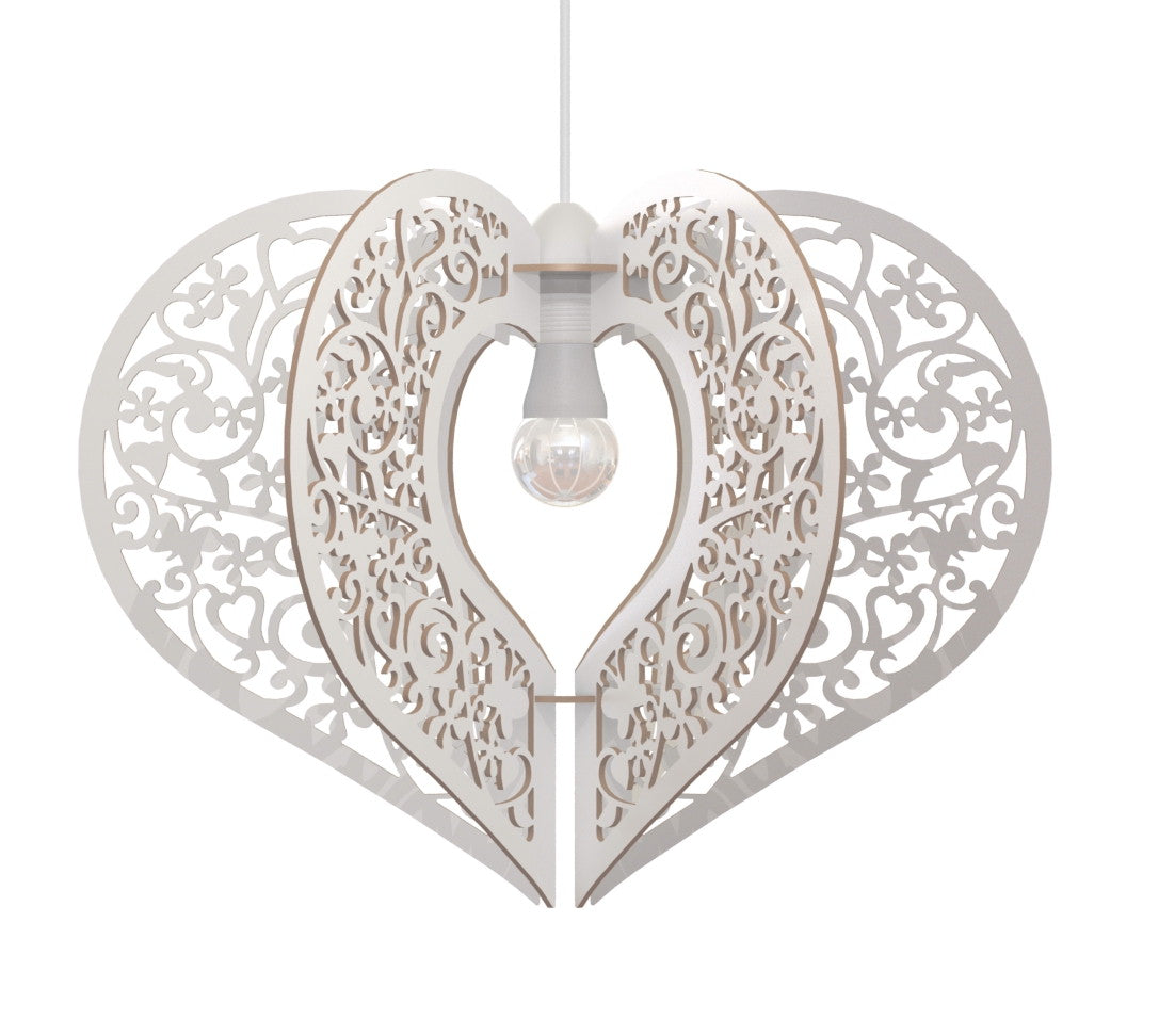 Lampadario Cuore Floreale Shabby Chic