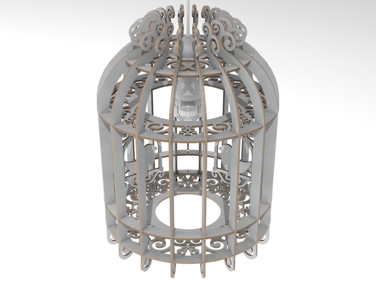 BIRDCAGE - Lampadario con design gabbia uccelli in stile Shabby Chic Country - Gmk Design