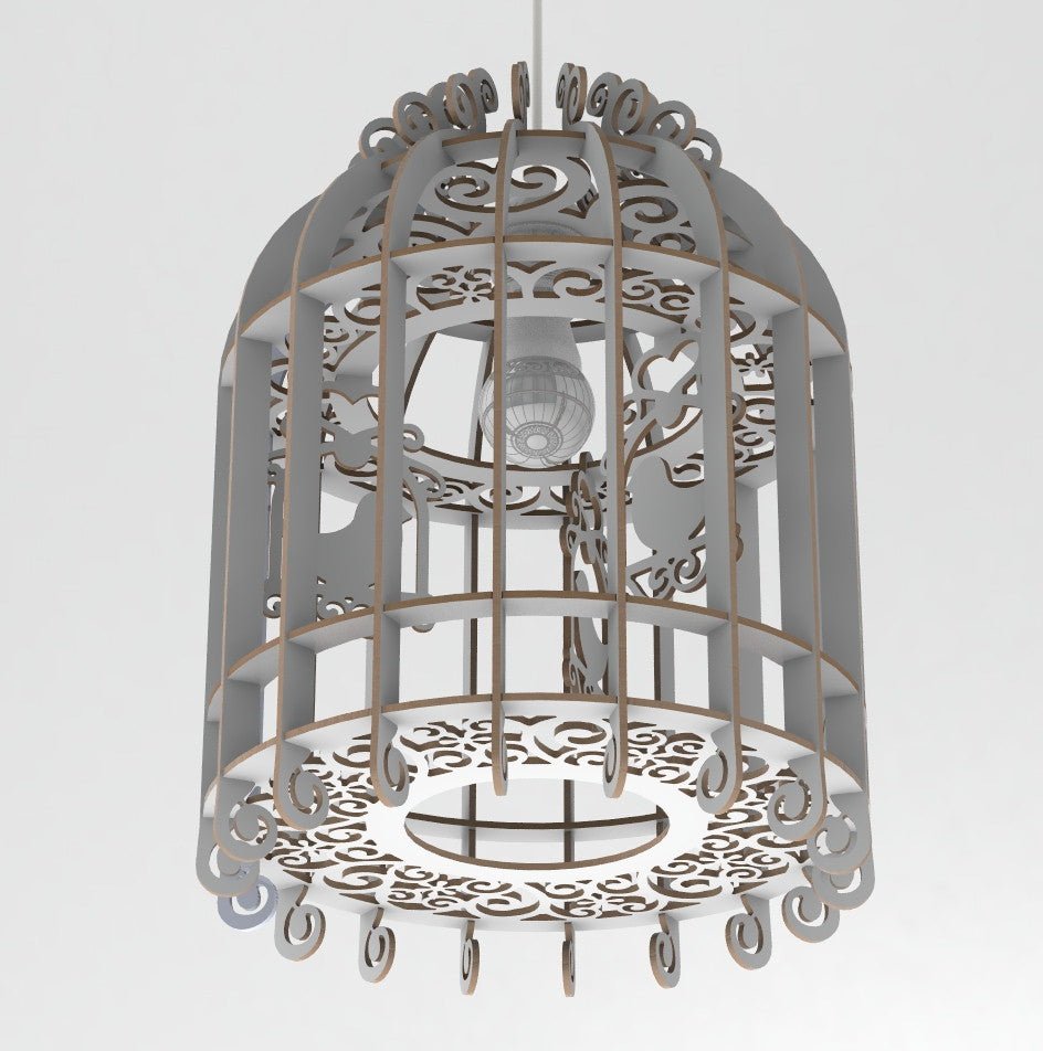 BIRDCAGE - Lampadario con design gabbia uccelli in stile Shabby Chic Country - Gmk Design