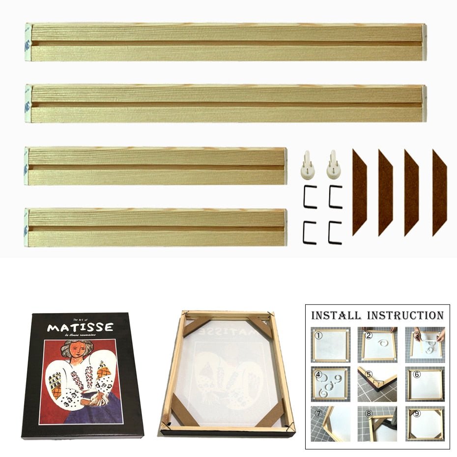 Cornice telaio in legno naturale per dipinti pitture su tela, stampe su tela, poster, foto - Gmk Design