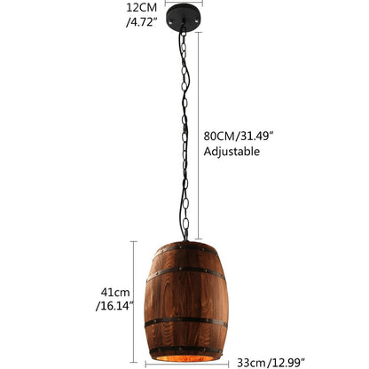 COUNTRY - Lampada in stile rustico a forma di barile in legno - Gmk Design