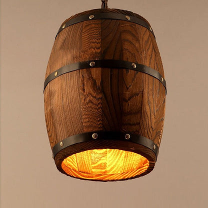 COUNTRY - Lampada in stile rustico a forma di barile in legno - Gmk Design