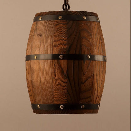 COUNTRY - Lampada in stile rustico a forma di barile in legno - Gmk Design