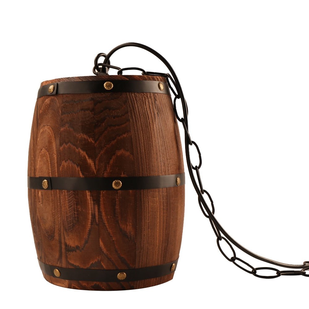 COUNTRY - Lampada in stile rustico a forma di barile in legno - Gmk Design