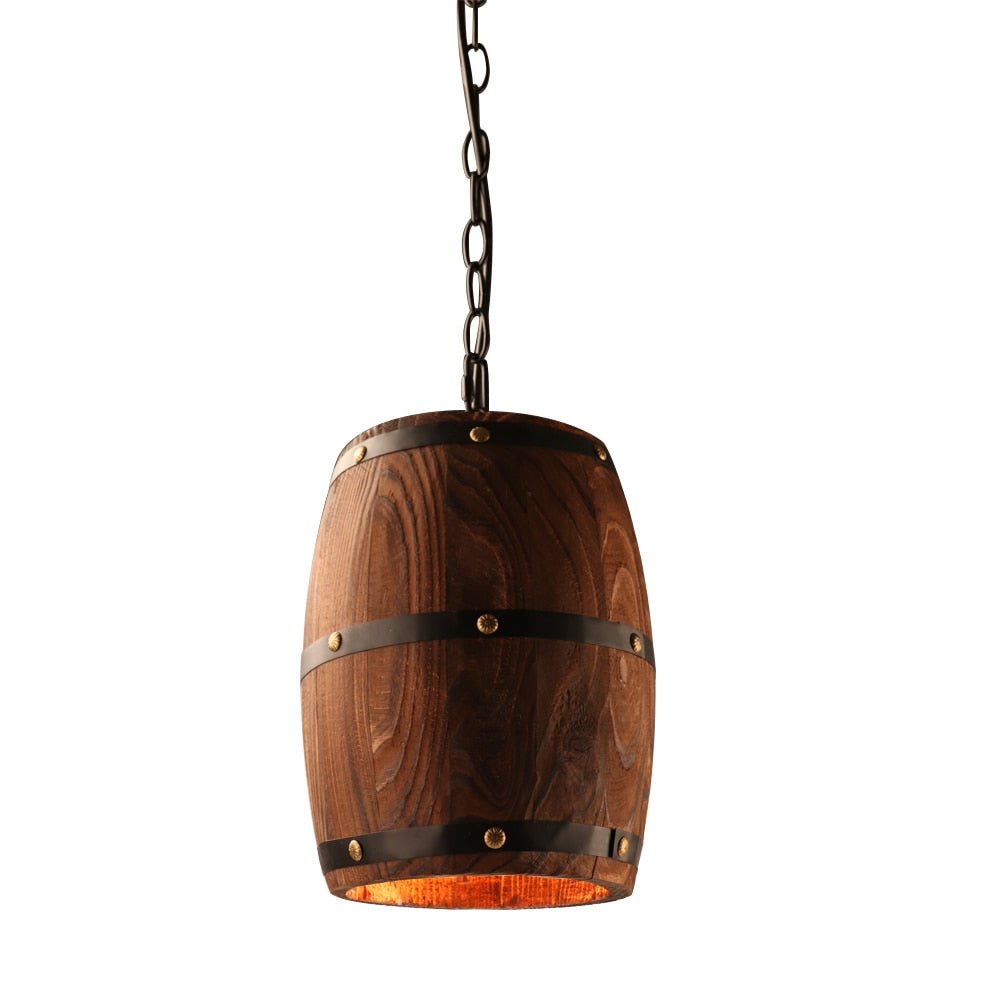 COUNTRY - Lampada in stile rustico a forma di barile in legno - Gmk Design