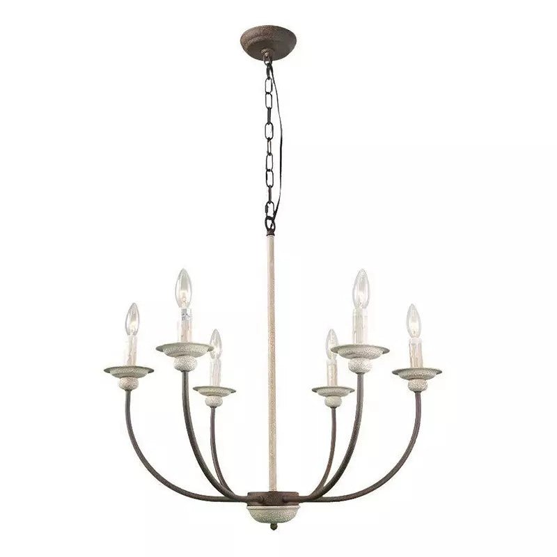 ENIO - Lampadario elegante dalle linee classiche verniciato effetto rustico - Gmk Design