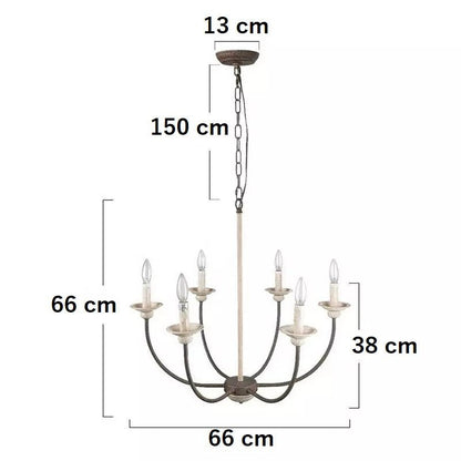 ENIO - Lampadario elegante dalle linee classiche verniciato effetto rustico - Gmk Design