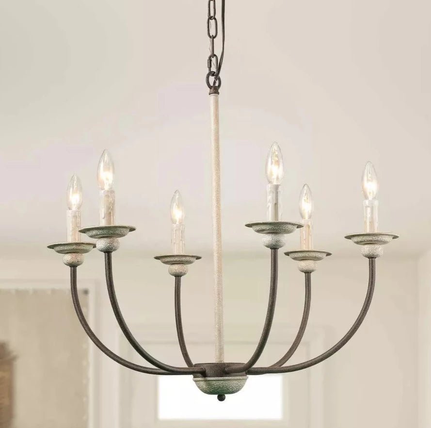 ENIO - Lampadario elegante dalle linee classiche verniciato effetto rustico - Gmk Design