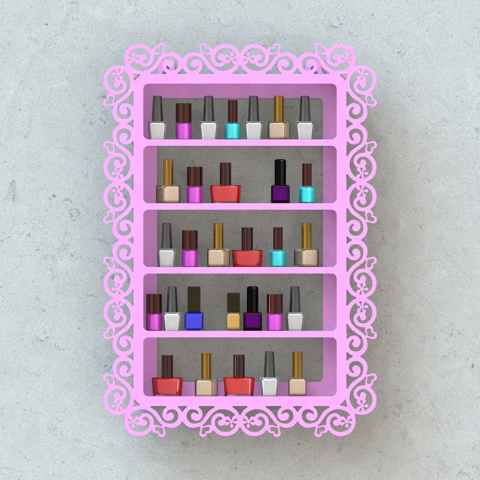 Espositore mobiletto a parete Stand Porta Smalti Rossetti Trucchi - V.2 - DIVERSE COLORAZIONI DISPONIBILI - Gmk Design