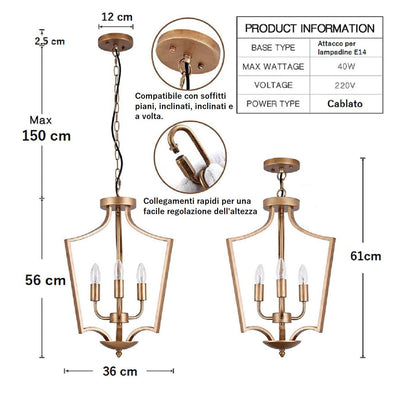 ESTIA - Lampadario classico moderno contemporaneo in metallo dorato. - Gmk Design