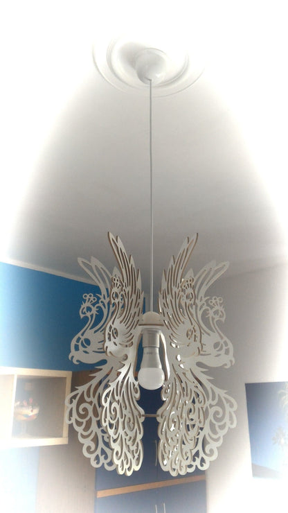 FENICE - Lampadario design in legno verniciato bianco - Gmk Design