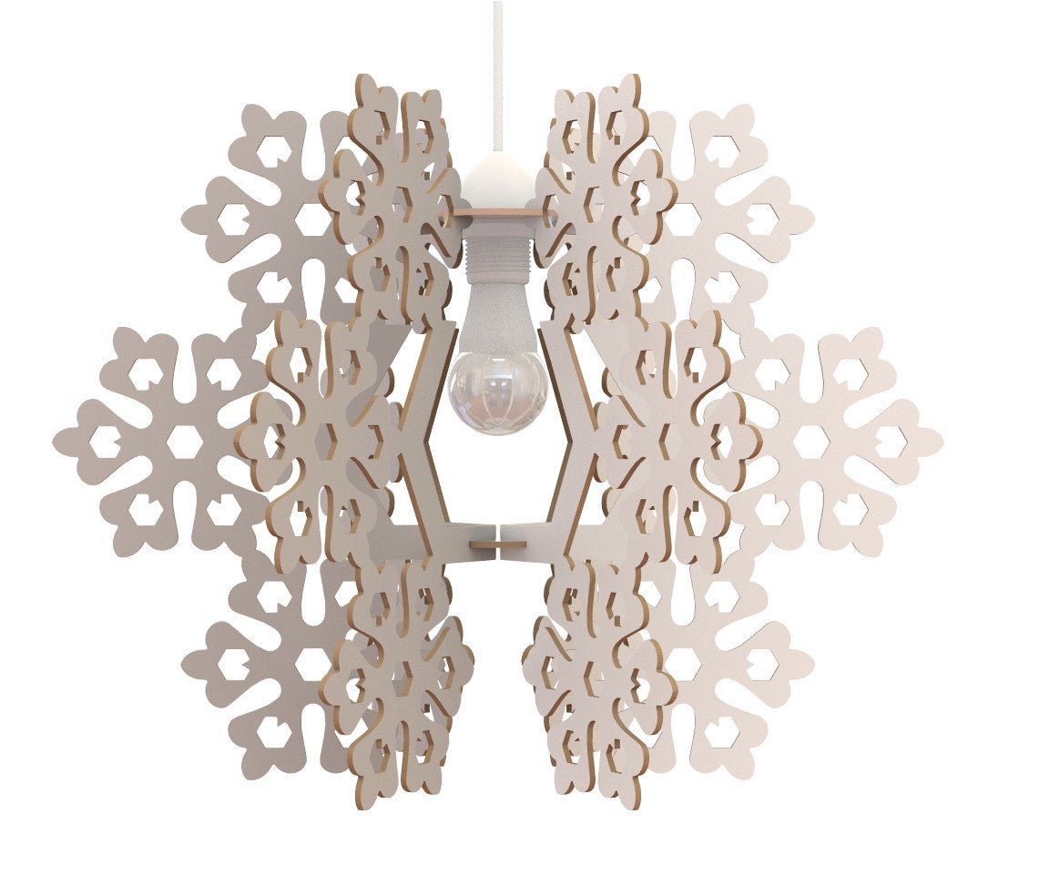 FIOCCO DI NEVE - Lampadario design in legno con finitura bianca - Gmk Design