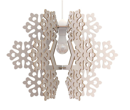 FIOCCO DI NEVE - Lampadario design in legno con finitura bianca - Gmk Design