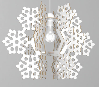 FIOCCO DI NEVE - Lampadario design in legno con finitura bianca - Gmk Design