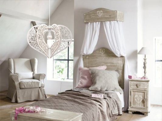 FIORI DI LUCE CUORE - Lampadario a sospensione design cuore floreale - Gmk Design