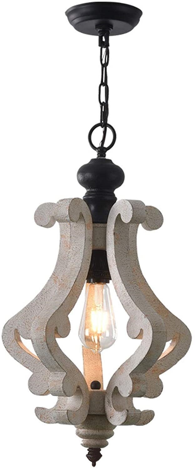 Lampada in legno verniciato effetto rustico provenzale – Gmk Design