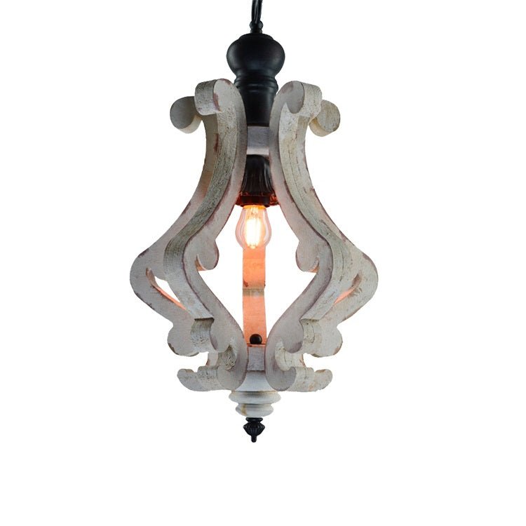 FRESIA - Lampada in legno massello verniciato effetto rustico provenzale - Gmk Design