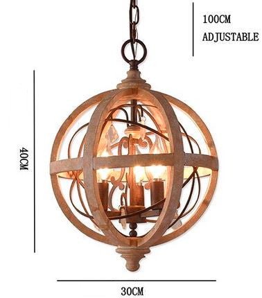 Lampadario rustico moderno in ferro e legno antichizzato – Gmk Design