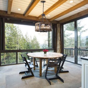 Lampada da soffitto circolare in legno e ferro con avvolgimento in corda di manila in stile navale - Gmk Design