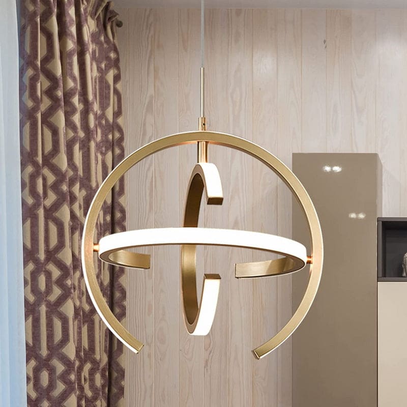 HYDRA - Lampadario a luci LED dal design moderno contemporaneo in metallo dorato. - Gmk Design