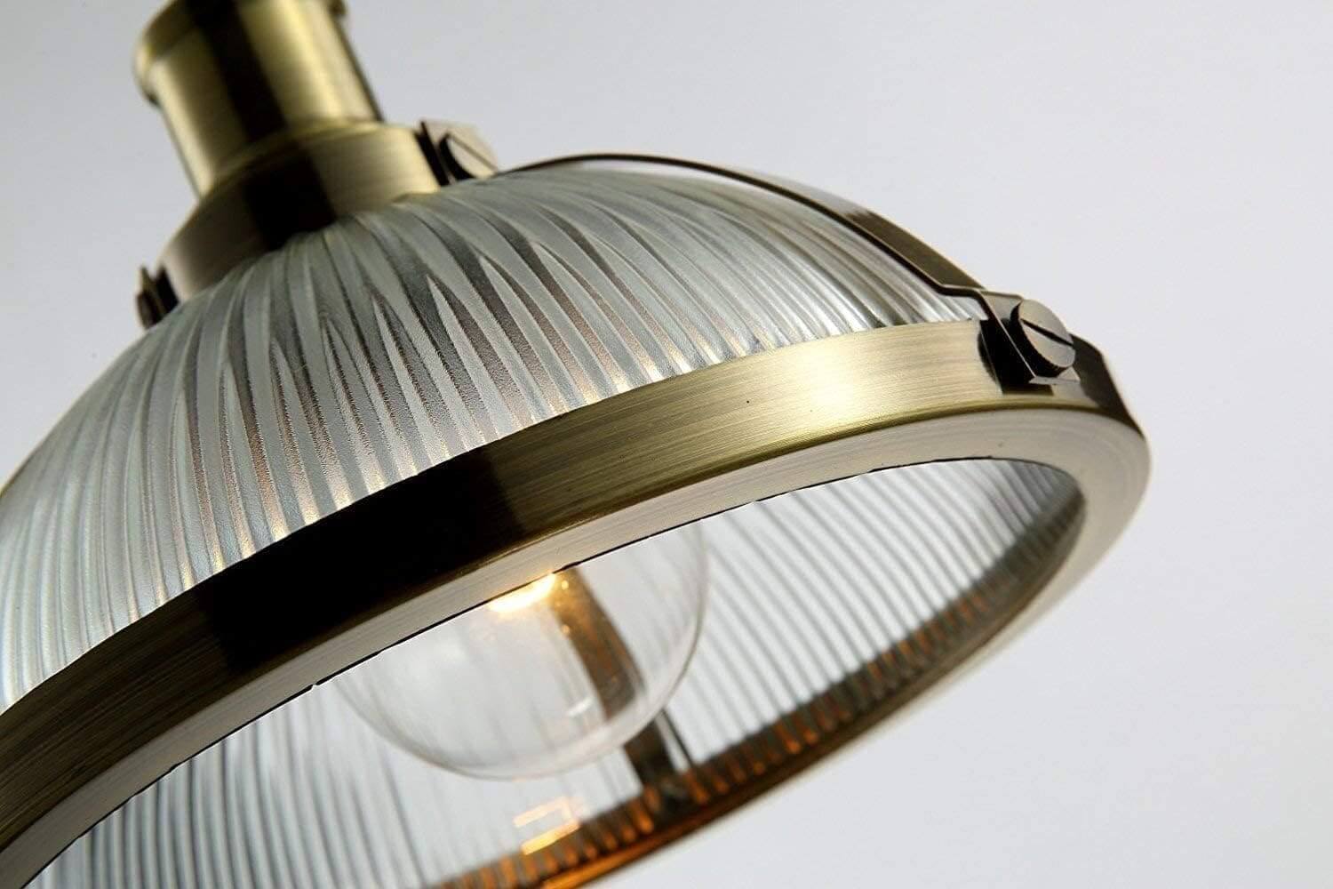 Lampade da soffitto in stile retro vintage industriale con paralume in vetro ed inserti in metallo - Gmk Design