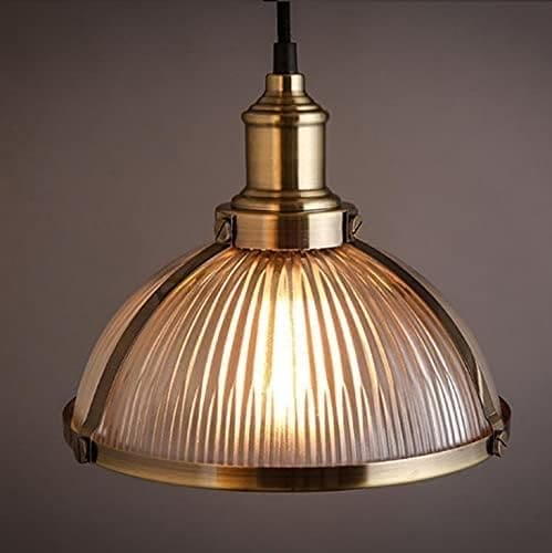 Lampade da soffitto retro vintage industriale  paralume in vetro ed inserti in metallo verniciato bronzo - Gmk Design