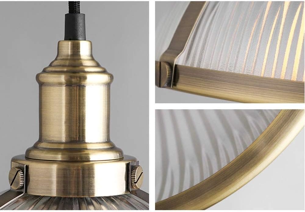Lampade da soffitto in stile retro vintage industriale con paralume in vetro ed inserti in bronzo - Gmk Design