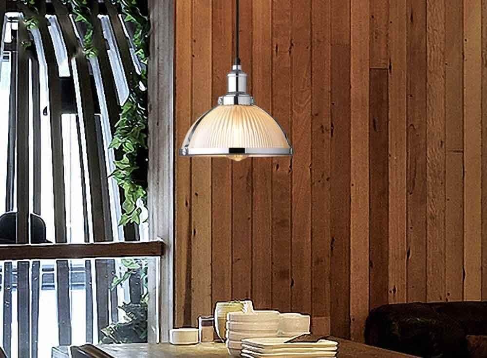 Lampade da soffitto in stile retro vintage industriale con paralume in vetro ed inserti in bronzo - Gmk Design
