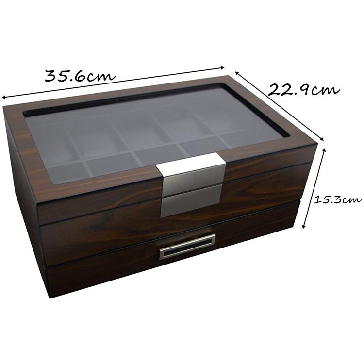 Porta Occhiali Da Sole Legno Massello - Organizer 12 Griglie - Custodia Porta Occhiali Da Sole Legno Massello - Organizer 12 Griglie - Custodia
