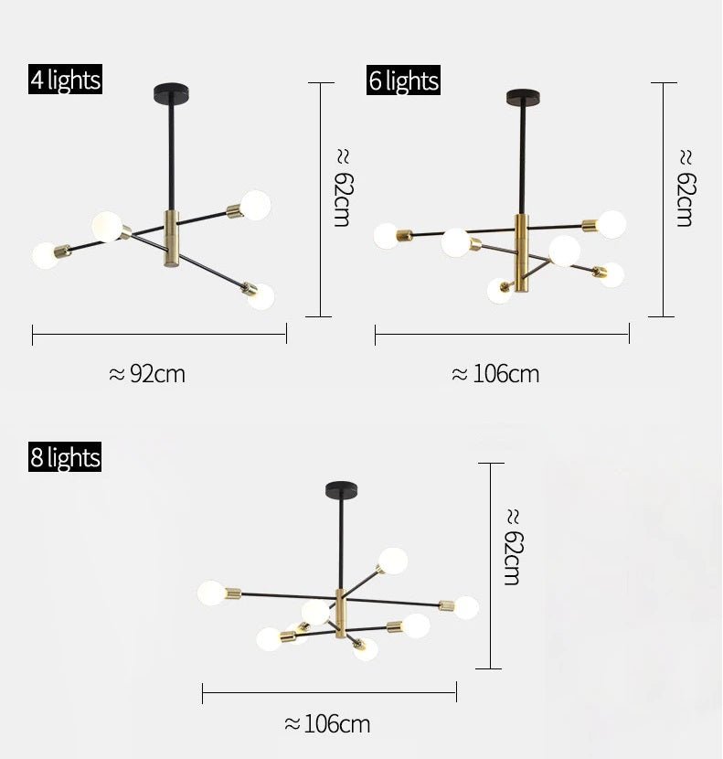 MODERNO - Lampadario in stile moderno personalizzabile disponibile in diverse configurazioni - Gmk Design