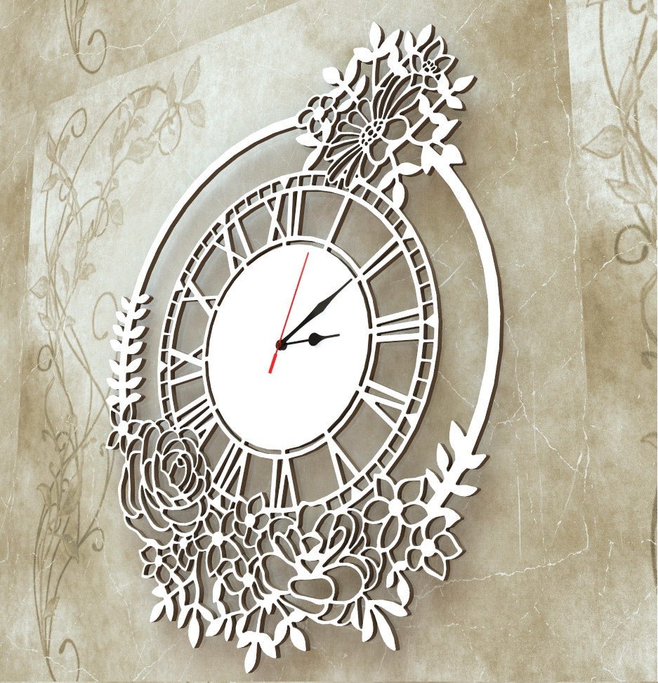 Orologio Da Parete Flower Shabby 32x32 - Il Regno dei Profumi