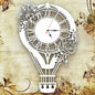 Orologio Mongolfiera Shabby chic a parete Design Bianco Artigianale Grande 63x43 cm - Gmk Design